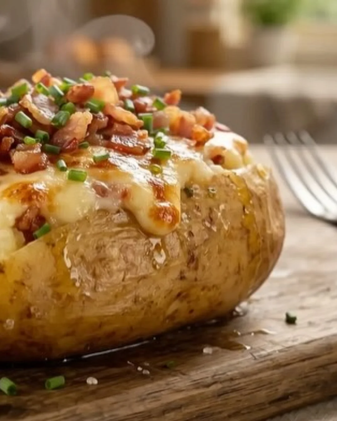 Batata Recheada com Bacon e Requeijão
