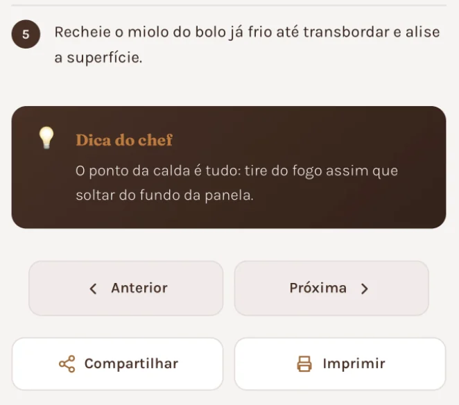 Card Dica do chef dentro da receita